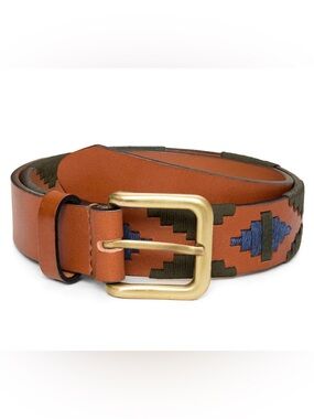 New HOLDERNESS & BOURNE The Barker Belt Tan Gaucho Leather Mens Size 38